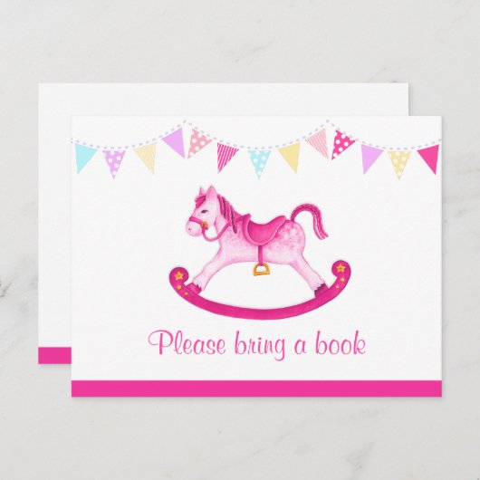 Bringen Sie ein Buch mit - Mädchen Dusche rosa Pos Einladungspostkarte (Vorne/Hinten)