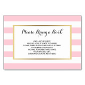 Bringen Sie ein Buch mit - Streifen Pink GIRL Baby Tischnummer (Vorderseite)
