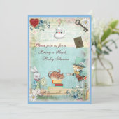 Bringen Sie ein Büchermädchen und eine Cheshire Ca Einladung (Stehend Vorderseite)