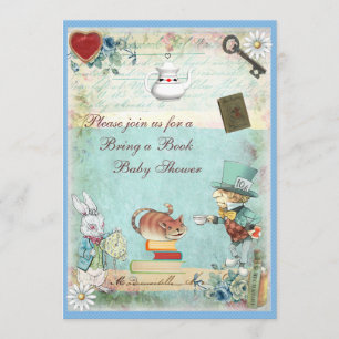 Bringen Sie ein Büchermädchen und eine Cheshire Ca Einladung