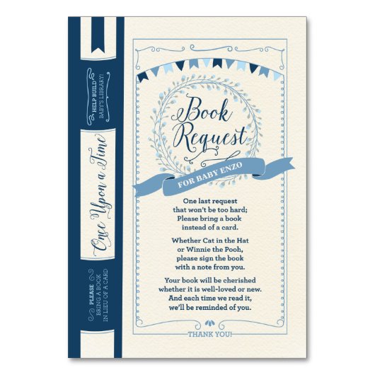 Bringen Sie eine Baby Boy Duschkarte mit der Babyb Tischnummer (Vorderseite)