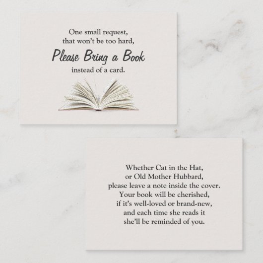 Bringen Sie eine Babydusche mit Buchungsanfrage an Begleitkarte (Vorne/Hinten)