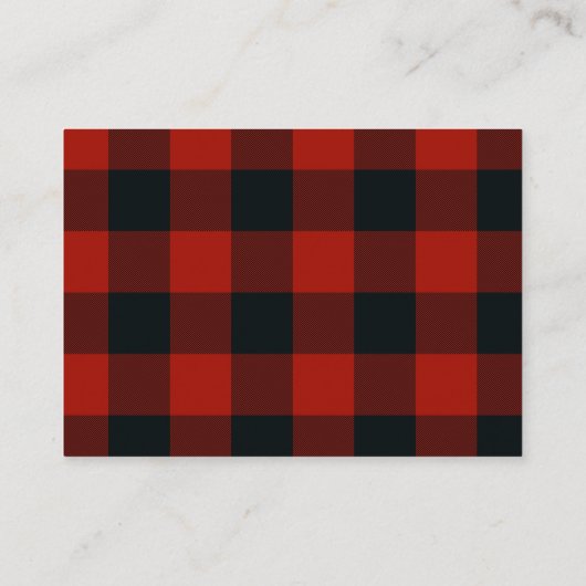 Bringen Sie eine Babydusche mit Red Buffalo Karier Visitenkarte (Rückseite)