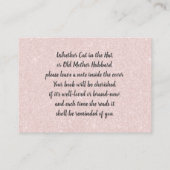 Bringen Sie eine Babydusche mit rosa Buchungsanfra Begleitkarte (Rückseite)