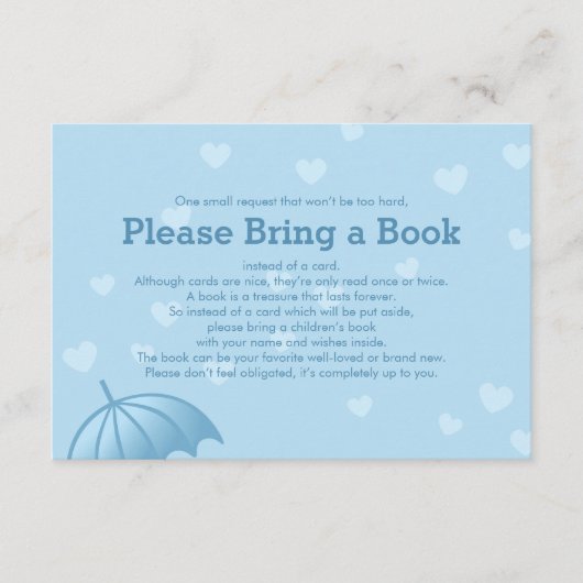 Bringen Sie eine Blue Umbrella Hearts Beilage Card Begleitkarte (Vorderseite)