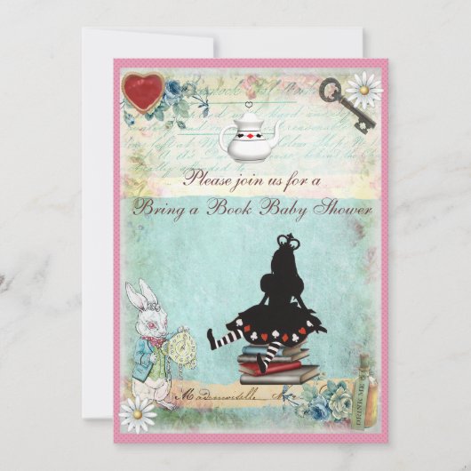 Bringen Sie eine Buchdruckerin Alice Baby Dusche m Einladung (Vorderseite)