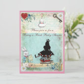 Bringen Sie eine Buchdruckerin Alice Baby Dusche m Einladung (Stehend Vorderseite)