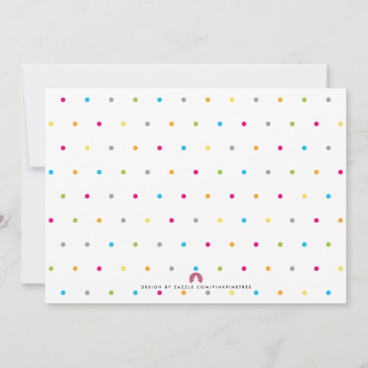 Bringen Sie eine Buchfarbe Dots Clean Baby Dusche Einladung (Rückseite)