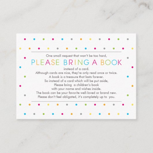 Bringen Sie eine Buchfarbe Punkte Moderne saubere Begleitkarte (Vorderseite)
