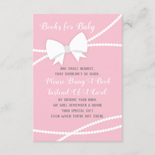 Bringen Sie eine Buchkarte, eine Babydusche, Rosa, Begleitkarte