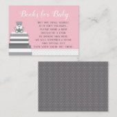 Bringen Sie eine Buchkarte, eine kleine Dame, Rosa Begleitkarte (Vorne/Hinten)