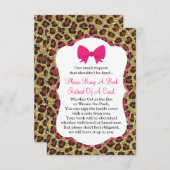 Bringen Sie eine Buchkarte mit, Babydusche, Cheeta Begleitkarte (Vorne/Hinten)