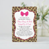 Bringen Sie eine Buchkarte mit, Babydusche, Cheeta Begleitkarte (Stehend Vorderseite)