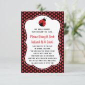 Bringen Sie eine Buchkarte mit Babydusche, Ladybug Begleitkarte (Stehend Vorderseite)