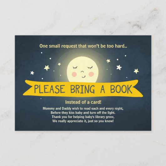 Bringen Sie eine Buchkarte zum Mond und zurück Bab Begleitkarte (Vorderseite)