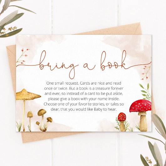 Bringen Sie eine Reservekarte für Babydusche, Pilz Begleitkarte