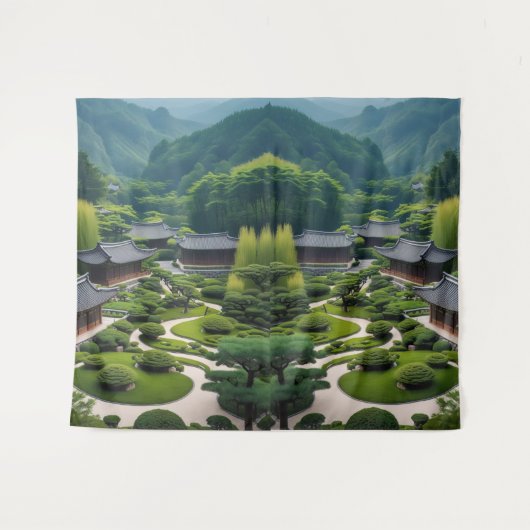 "Bringen Sie eine ruhige Zuhause - Die traditionel Wandteppich (Vorderseite (Horizontal))