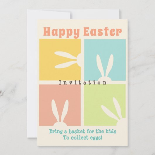 Bringen Sie einen Korb für die Kinder, um zu Oster Einladung (Vorderseite)