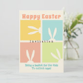 Bringen Sie einen Korb für die Kinder, um zu Oster Einladung (Stehend Vorderseite)