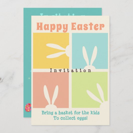 Bringen Sie einen Korb für die Kinder, um zu Oster Einladung (Vorne/Hinten)