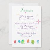 Bringen Sie einen Korb für die Kinder, um zu Oster Einladung (Rückseite)