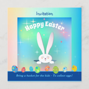 Bringen Sie einen Korb für die Kinder, um zu Oster Einladung