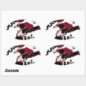 Bringen Sie es an - Spielerisches Weihnachten & We Ovaler Aufkleber (Blatt)