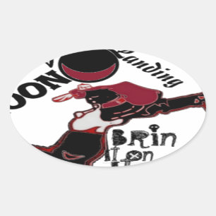 Bringen Sie es an - Spielerisches Weihnachten & We Ovaler Aufkleber