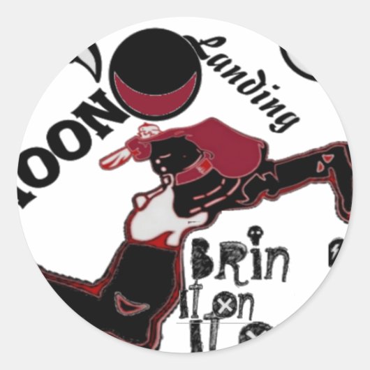 Bringen Sie es an - Spielerisches Weihnachten & We Runder Aufkleber (Vorderseite)