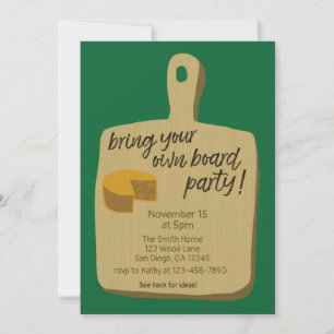 Bringen Sie Ihr eigenes Board Party Wisconsin Foot Einladung