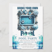 Bringen Sie Ihr eigenes Pool Summer Party Einladung (Vorderseite)