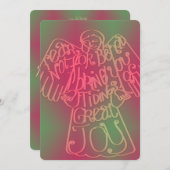 "bringen Sie Ihre Nachricht..." Weihnachts-Engel-G Dankeskarte (Vorne/Hinten)