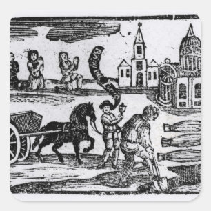 Bringen Sie Ihre Toten, die große Pest von 1665 Quadratischer Aufkleber