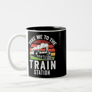 Bringen Sie mich zum Bahnhof Bahn Zweifarbige Tasse
