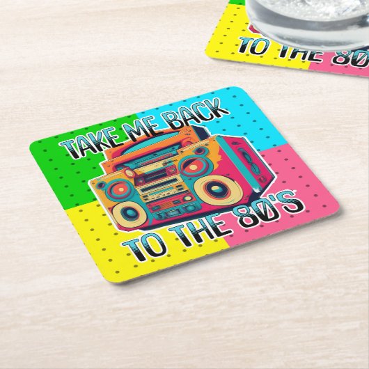 Bringen Sie mich zurück in die 80er | Retro Vibe Rechteckiger Pappuntersetzer (angewinkelt)