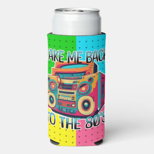 Bringen Sie mich zurück in die 80er | Retro Vibe Selters Dosenkühler (Seltzer Rückseite)