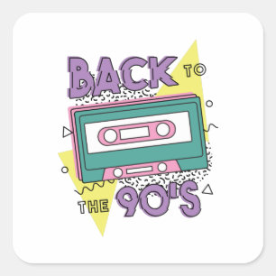 Bringen Sie mich zurück in die 90er-Kassette Quadratischer Aufkleber