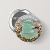 Bringen Sie mich zurück zu den Aquamarinen Sea Gla Button (Vorne & Hinten)