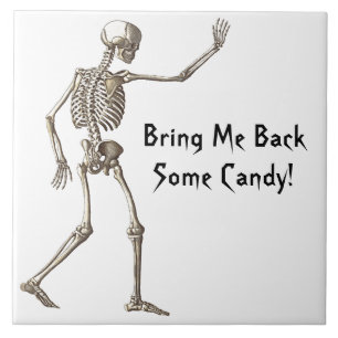 Bringen Sie mir ein paar Candy Skeleton Halloween Fliese