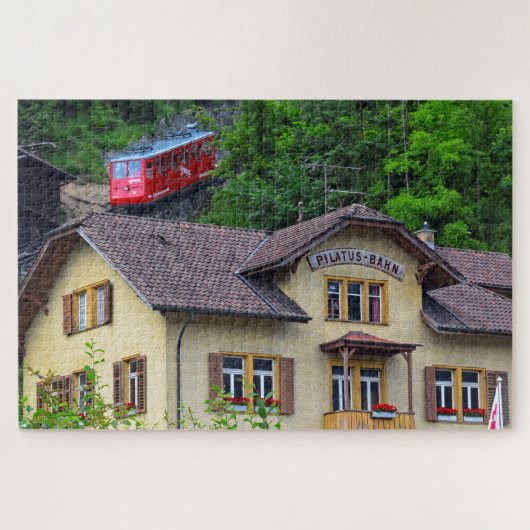 Bringen Sie Pilatus Bahn - Zahn-Eisenbahn - 20x30 Puzzle (Horizontal)