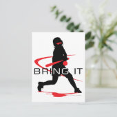 Bringen Sie Red Batter Softball Postkarte (Stehend Vorderseite)