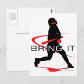 Bringen Sie Red Batter Softball Postkarte (Vorne/Hinten)
