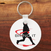 Bringen Sie Red Batter Softball Schlüsselanhänger (Vorderseite)