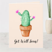 Bringen Sie sich bald die Pflanze der Aquarellkakt Karte (Vorderseite)