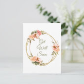 Bringen Sie sich bald mit einem Blumenkranz Postkarte (Stehend Vorderseite)