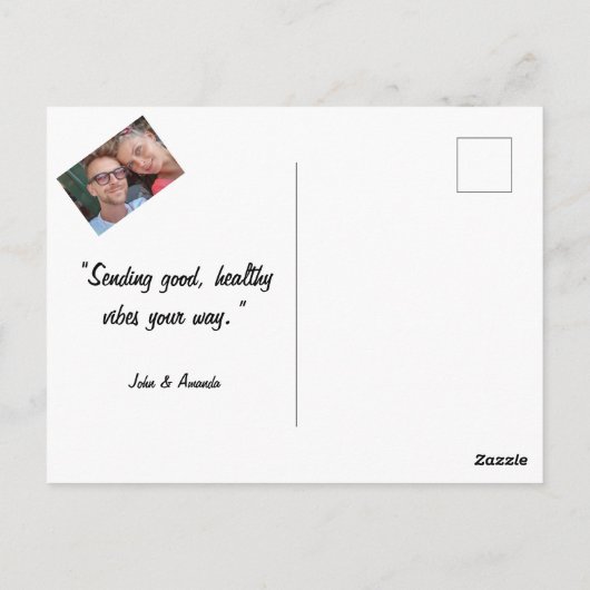 Bringen Sie sich bald mit farbenfrohen Blume an Postkarte (Rückseite)