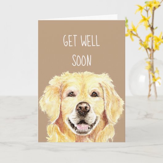 Bringen Sie sich bald Wasser Golden Retriever Hund Karte (Gelbe Blume)