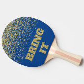 Bringen Sie Spaß Gold Glitzer Sparkle Blue Tischtennis Schläger (Seitenansicht)