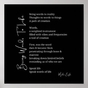 Bringen Sie Worte zum Leben Poem Wall Art Poster D