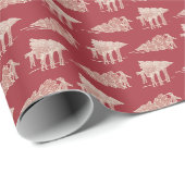 Bringing Home the Tree Rustikales rotes Geschenkpa Geschenkpapier (Rolleneckpunkt)